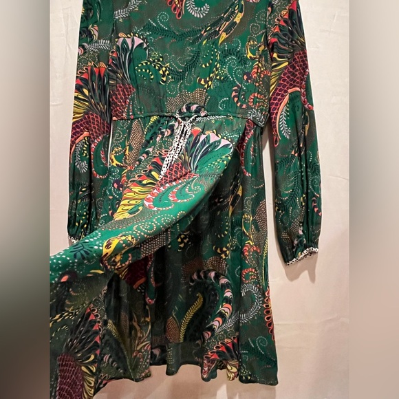 NWOT - Maeve Anthropology Janis Exotic Print Dress w.Waist string - Green - Sz 8 - Picture 10 of 16